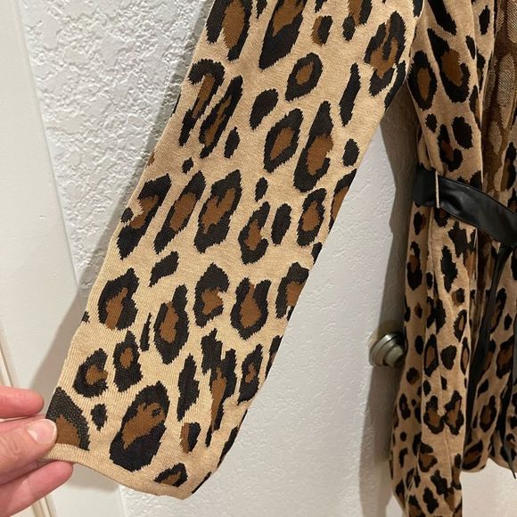 Chico’s Belted Animal Jacquard Mabel Cardigan Size 3 - Picture 9 of 12